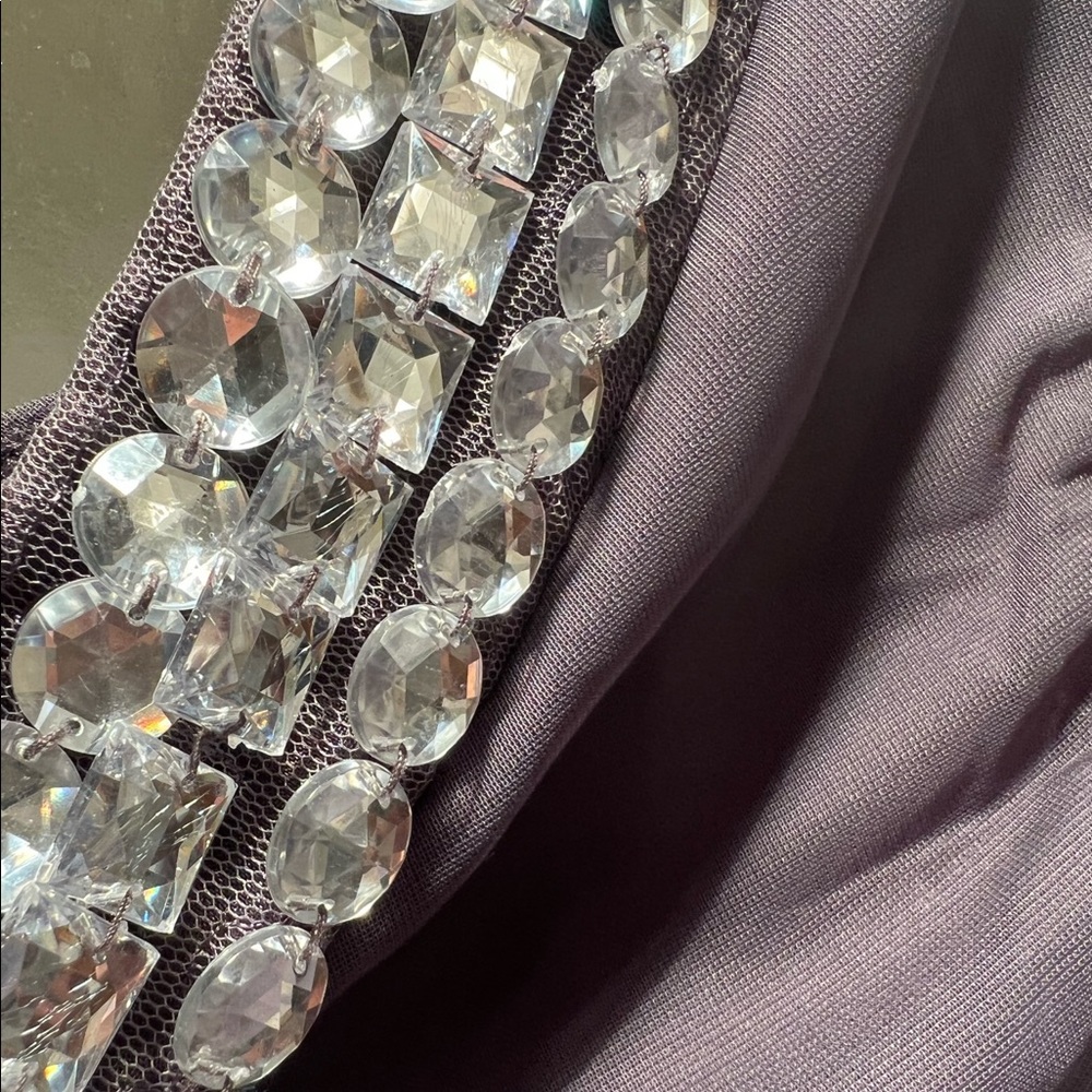 Ruby Rox One Shoulder Rimestone Neckline Dress - Picture 9 of 10